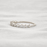 D Color Moissnaite Round Cut Half Eternity Band