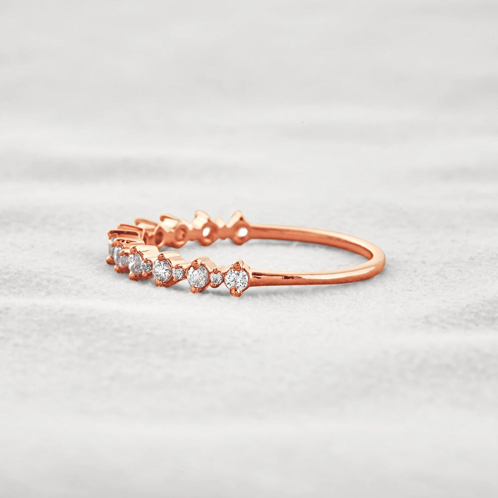 D Color Moissnaite Round Cut Half Eternity Band
