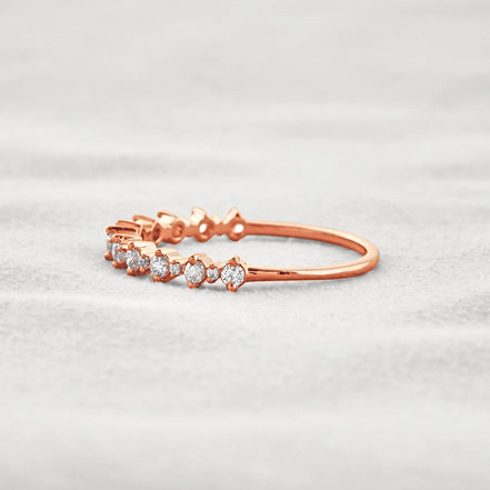 D Color Moissnaite Round Cut Half Eternity Band