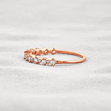 D Color Moissnaite Round Cut Half Eternity Band