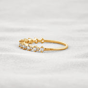D Color Moissnaite Round Cut Half Eternity Band