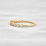 D Color Moissnaite Round Cut Half Eternity Band