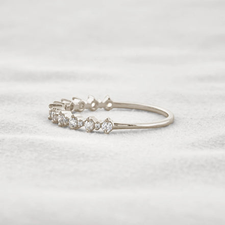 D Color Moissnaite Round Cut Half Eternity Band