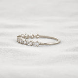 D Color Moissnaite Round Cut Half Eternity Band