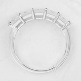 Princess Cut Moissanite Half Eternity Wedding Band