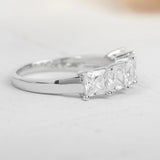 Princess Cut Moissanite Half Eternity Wedding Band