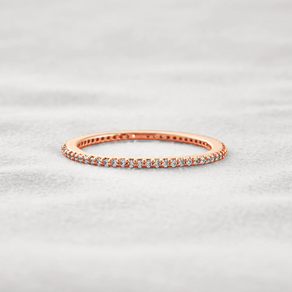 Full Eternity Moissnaite Diamond Round Cut Wedding Band