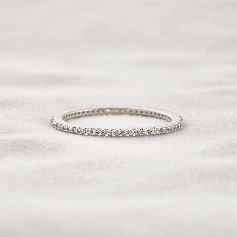 Full Eternity Moissnaite Diamond Round Cut Wedding Band