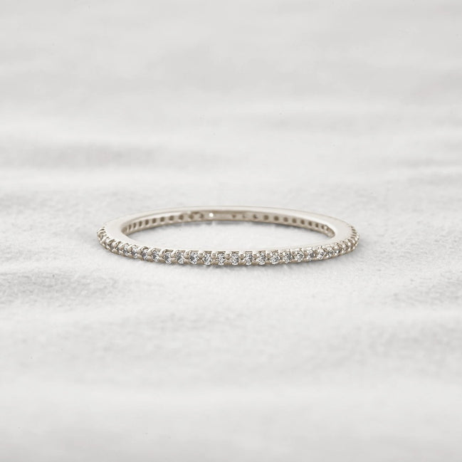 Full Eternity Moissnaite Diamond Round Cut Wedding Band