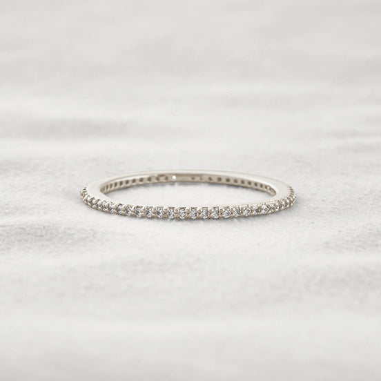 Full Eternity Moissnaite Diamond Round Cut Wedding Band