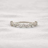 Lab Created Moissnaite Crown Style Round Cut Band