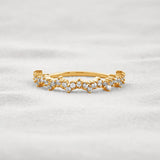 Lab Created Moissnaite Crown Style Round Cut Band