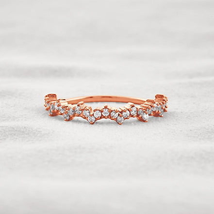 Moissanite Crown Style Round Cut Band