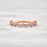 Lab Created Moissnaite Crown Style Round Cut Band