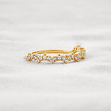 Lab Created Moissnaite Crown Style Round Cut Band