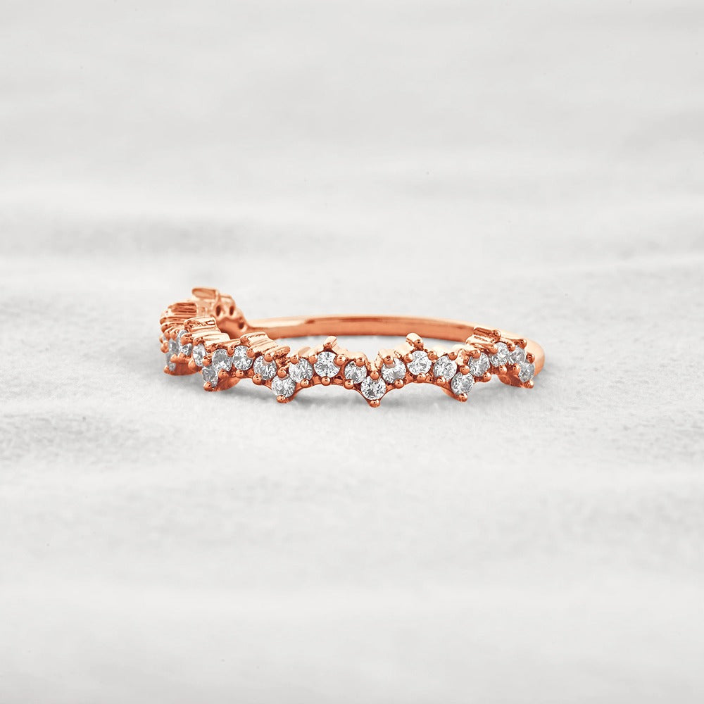 Moissanite Crown Style Round Cut Band