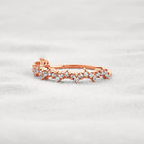 Lab Created Moissnaite Crown Style Round Cut Band