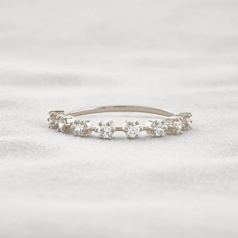 Half Eternity D Color Moissnaite Round Cut Band For Women
