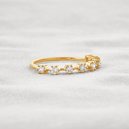 Half Eternity D Color Moissnaite Round Cut Band For Women