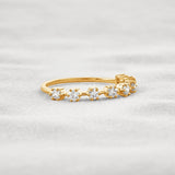 Half Eternity D Color Moissnaite Round Cut Band For Women