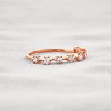 Half Eternity D Color Moissnaite Round Cut Band For Women