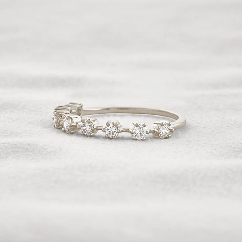 Half Eternity D Color Moissnaite Round Cut Band For Women