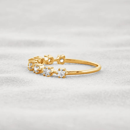Half Eternity D Color Moissnaite Round Cut Band For Women