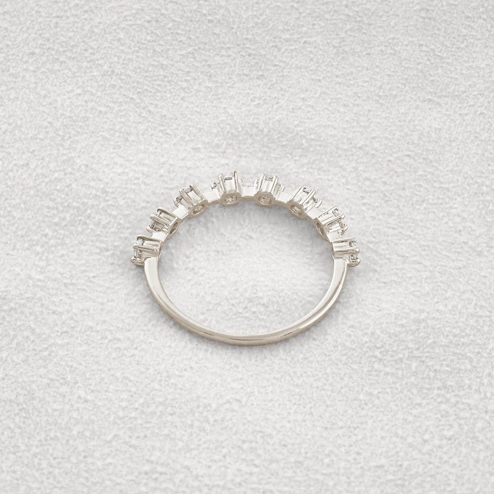 Half Eternity D Color Moissnaite Round Cut Band For Women