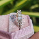 Full Eternity Emerald Cut Lab Grown Diamond Wedding  Band