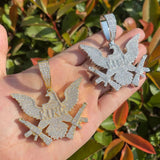 Men's Iced Out Eagle Gang Pendant Moissanite Pendant