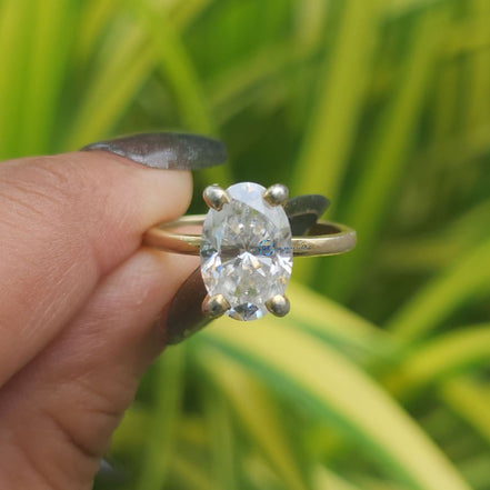 IGI Certified Oval Cut Lab Grown Diamond Engagement Ring