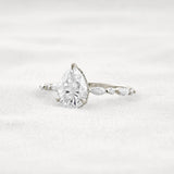 Pear Cut Hidden Halo Moissanite Wedding Proposal Ring