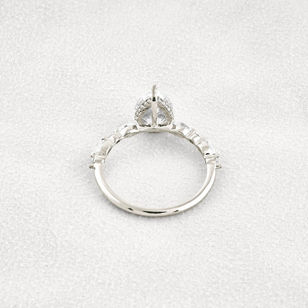 Pear Cut Hidden Halo Moissanite Wedding Proposal Ring
