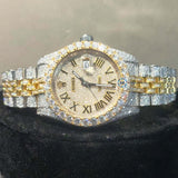 Moissanite Diamond Dual Tone Iced Out Hip Hop Men's Watch