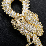 Flooded Ice Wise Owl Key Bling Moissanite Pendant