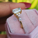 2.5 CT Emerald Cut Lab Grown Diamond Unique Wedding Ring