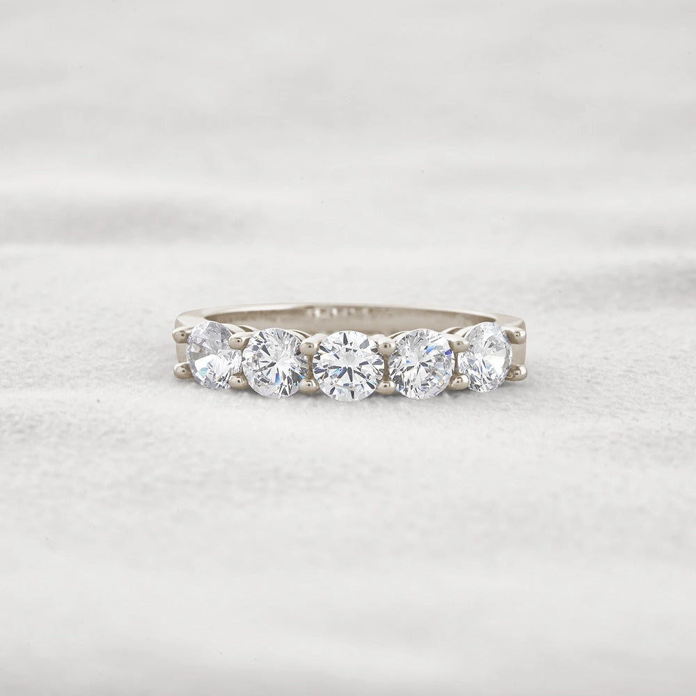 Round Cut Lab Created Moissanite Diamond Eternity Band