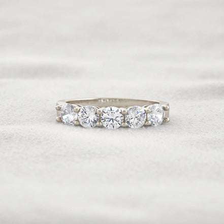 Round Cut Lab Created Moissanite Diamond Eternity Band