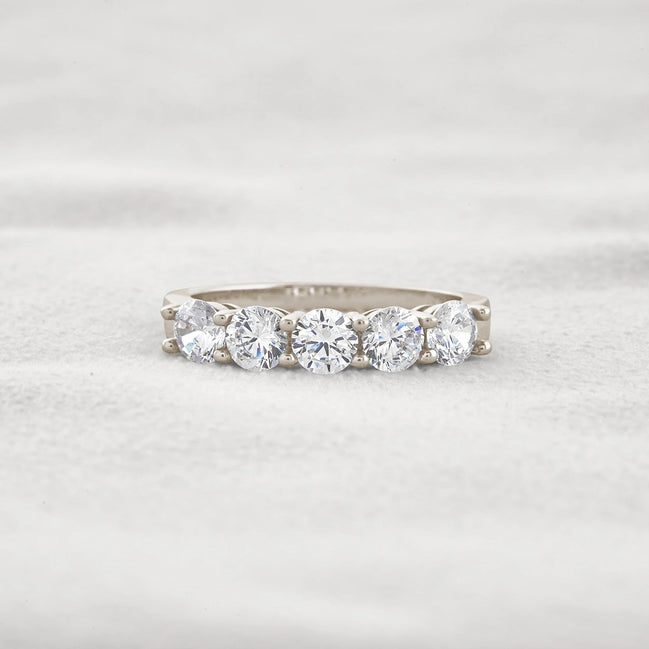Round Cut Lab Created Moissanite Diamond Eternity Band