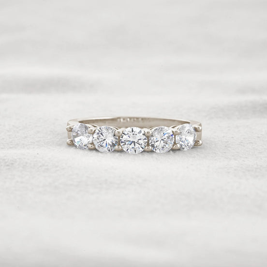 Round Cut Lab Created Moissanite Diamond Eternity Band