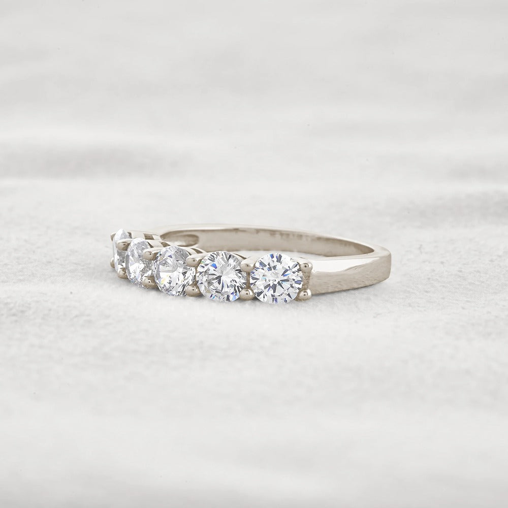 Round Cut Lab Created Moissanite Diamond Eternity Band