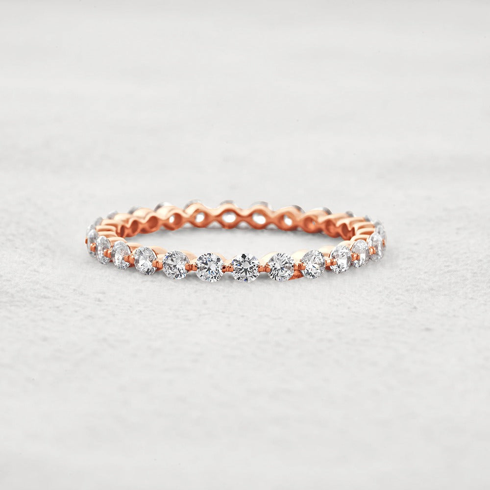 Full Eternity Moissanite Round Brilliant Cut Wedding Band