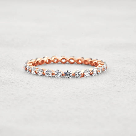 Full Eternity Moissanite Round Brilliant Cut Wedding Band