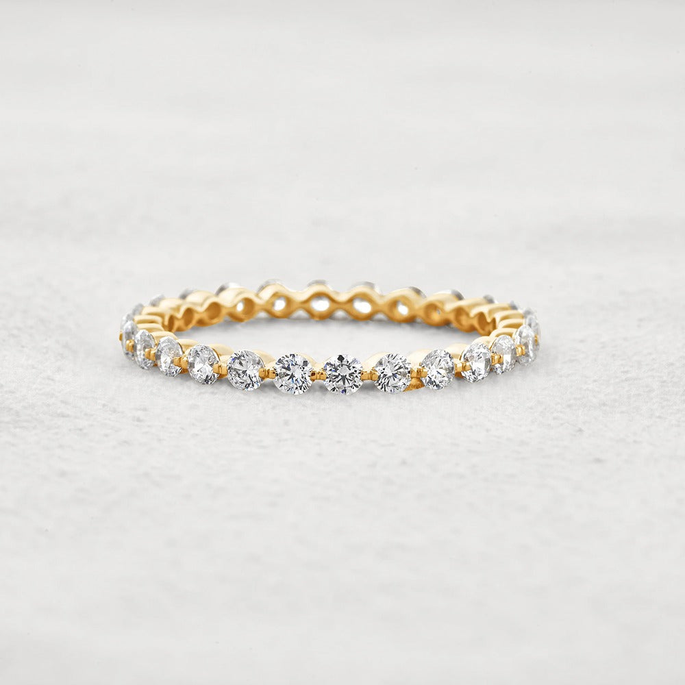 Full Eternity Moissanite Round Brilliant Cut Wedding Band