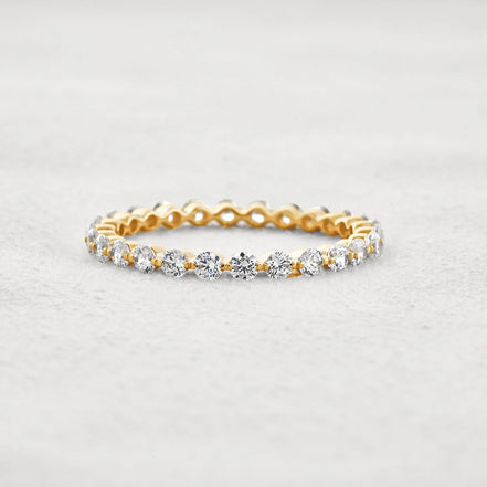 Full Eternity Moissanite Round Brilliant Cut Wedding Band