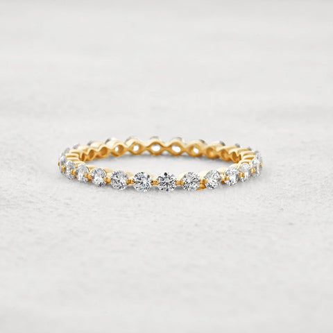 Full Eternity Moissanite Round Brilliant Cut Wedding Band