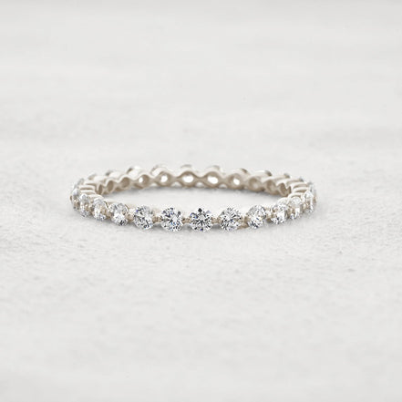 Full Eternity Moissanite Round Brilliant Cut Wedding Band