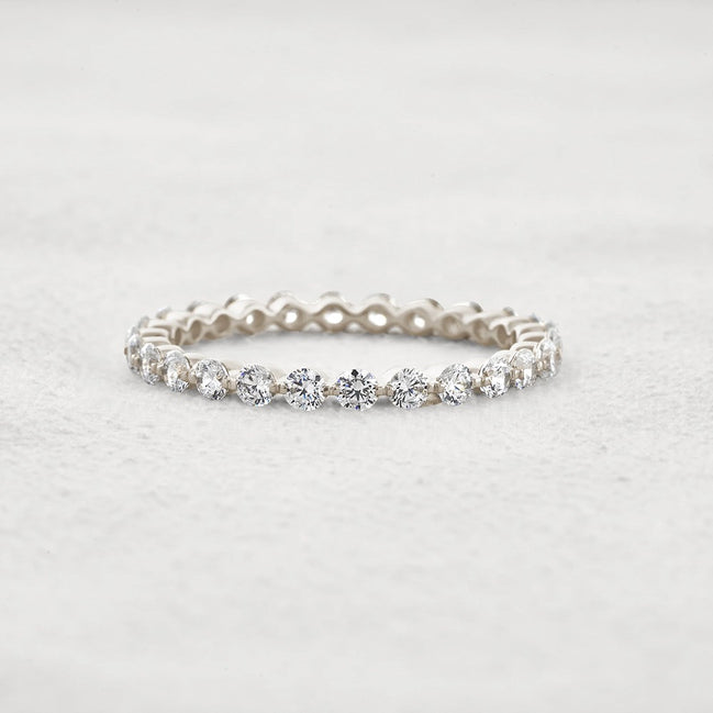 Full Eternity Moissanite Round Brilliant Cut Wedding Band