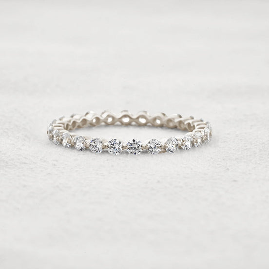 Full Eternity Moissanite Round Brilliant Cut Wedding Band