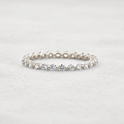 Full Eternity Moissanite Round Brilliant Cut Wedding Band
